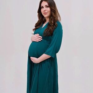 Teal labor postpartum gown lila
